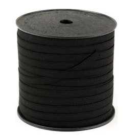 Elastico em algodão preto n.16 largura 10mm rolo c/ 100 mts Elastico em algodão preto n.16 largura 10mm rolo c/ 100 mts
