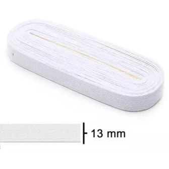 Elastico pigeon branco n. 20 - 13 mm - pc c/ 10 mts Elastico pigeon branco n. 20 - 13 mm - pc c/ 10 mts