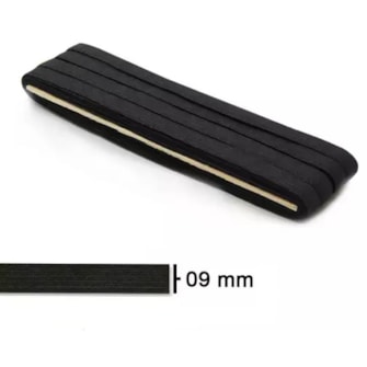 Elastico pigeon preto n.14 - 9 mm  pc c/ 10 mts