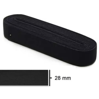 Elastico pigeon preto n.38- 28 mm - pc c/ 10 mts