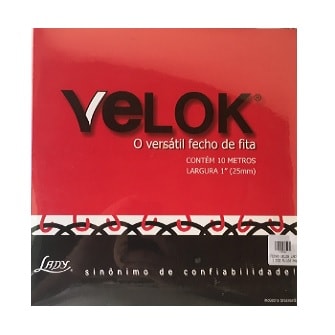 Fecho de  contato velok  1 - 25 mm ´  bco/pto c/ 10 mts