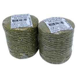 Fio de juta c/ lurex  -rolo c/ 70  mts
