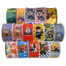Fita alpet cetim estampada pet 40 mm c/ 10 mts  Fita alpet cetim estampada pet 40 mm c/ 10 mts