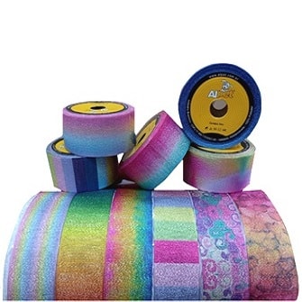 Fita cetim com lurex larg: 40 mm pç c/ 10 mts