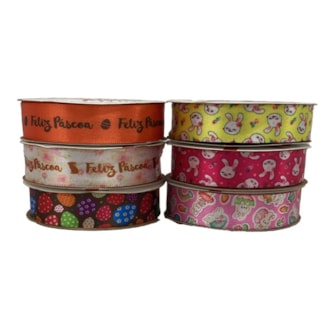 Fita cetim estamp pascoa  gitex  4600/ 5   22 mm c/ 10 mts