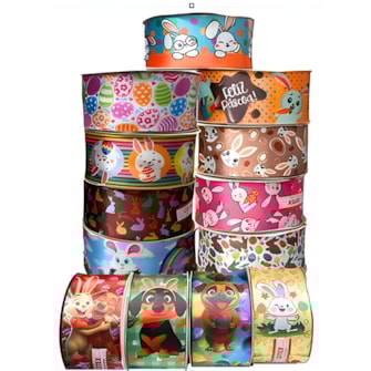 Fita cetim estamp pascoa  gitex  4600/ 9   38 mm c/ 10 mts