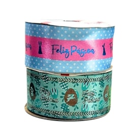 Fita cetim estamp pascoa  gitex  7600/ 9   38 mm c/ 10 mts Fita cetim estamp pascoa  gitex  7600/ 9   38 mm c/ 10 mts