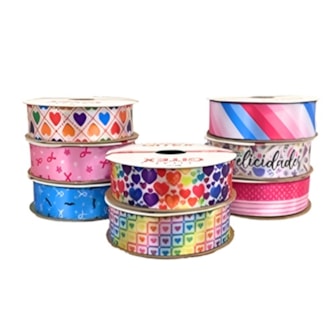 Fita cetim estampada gitex  4600/ 5 - 22 mm c/ 10 mts