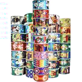 Fita cetim estampada gitex pet ref. 4600/9 38 mm c/ 10 mts Fita cetim estampada gitex pet ref. 4600/9 38 mm c/ 10 mts