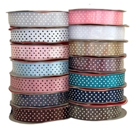 Fita cetim estampada helo poa 16 mm c/ 9,14mts Fita cetim estampada helo poa 16 mm c/ 9,14mts