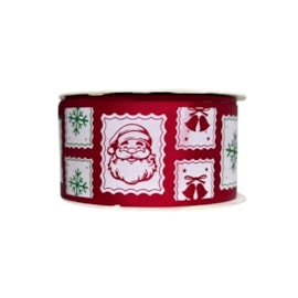 Fita cetim estampada  natal progresso ecf 009 s- 38 mm c/ 10 mts