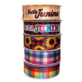 Fita cetim estampada progresso ecf 005 tr 22 mm c/ 10 mts festa junina