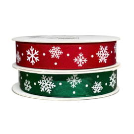 Fita cetim estampada progresso natal ref.  ecf 003s   15 mm  c/ 10 mts
