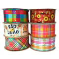 Fita cetim estampada sinimbu festa junina 1919-38 mm c/ 10 mts - promoção 