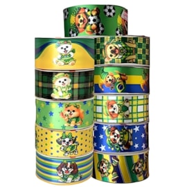 Fita cetim gitex ref.4000 - 38 mm - c/ 10 mts - pet  copa do mundo