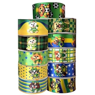 Fita cetim gitex ref.4000 - 38 mm - c/ 10 mts - pet  copa do mundo