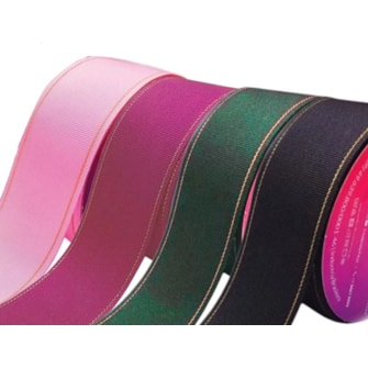 Fita cinderela gorgurão lateral dourada - 38 mm c/ 10 mts