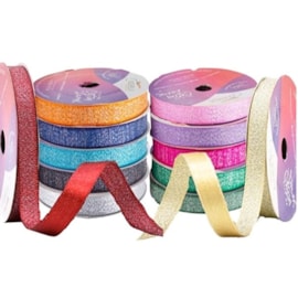 Fita de cetim c/  lurex 10 mm c/ 10 mts