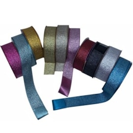 Fita de cetim c/  lurex 22 mm c/ 10 mts
