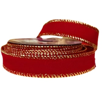 Fita de natal  veludo aramada ph fc003 -025 / 25 mm c 10 mts