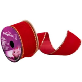 Fita de natal  veludo aramada ph fc003 -038 / 38 mm c/ 10 mts 