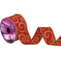 Fita de natal  veludo aramada ph fcg015 -063 / 63 mm c /10 mts
