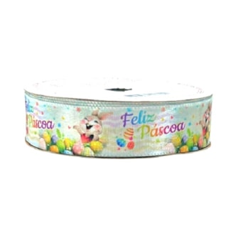 Fita decorativa sinimbu cetim pascoa ref.1711/22- 22 mm c/ 10 mts 