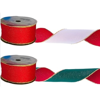 Fita decorativa sinimbu natal  ref. 1800/38 - 38 mm  c/ 10 mts