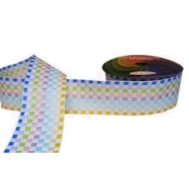Fita decorativa xadrez 1789/22 sinimbu 22 mm c/ 10 mts Fita decorativa xadrez 1789/22 sinimbu 22 mm c/ 10 mts
