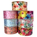 Fita gitex cetim estampa floral  - 4600/9 - 38 mm c/ 10 mts