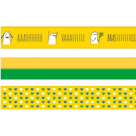 Fita gitex cetim estampada brasil- 22 mm c/ 10 mts