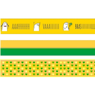 Fita gitex cetim estampada brasil- 22 mm c/ 10 mts