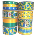 Fita gitex cetim  estampada  brasil   38 mm c/ 10 mts