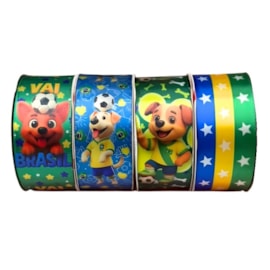Fita gitex cetim  estampada  brasil  ref. 4600 -  38 mm c/ 10 mts
