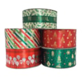 Fita gitex cetim estampada natal ref. 7600/9  38mm  c/ 10 mts