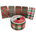 Fita gitex gorgurão estampa natal  ref. 4975 - 38 mm c/ 10 mts 
