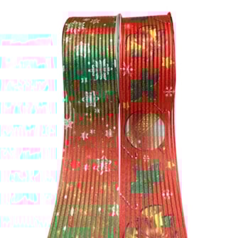Fita gitex voil listrado cetim  natal  3955/9 - 38 mm c/ 10 mts