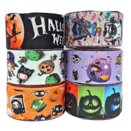 Fita gorgurão decorativa 38 mm  - halloween c/ 10 mts