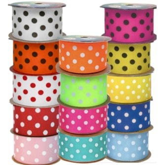 Fita gorgurão estampada poa sinimbu 1433 larg. 38 mm pç  c/ 10 mts