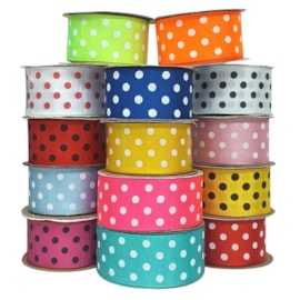 Fita gorgurão estampada poa sinimbu 1433 larg. 38 mm pç  c/ 10 mts
