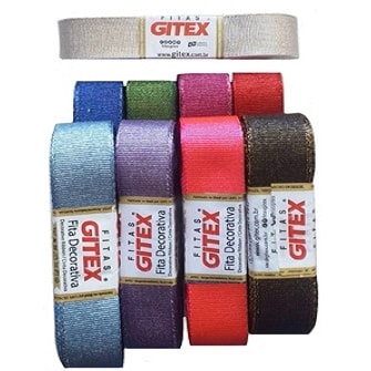 Fita gorgurão gliterizado gitex  350/5  23 mm   c/10 mts