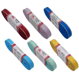 Fita gorgurão sanding c/ borda dourada - 10 mm c/ 10 mts Fita gorgurão sanding c/ borda dourada - 10 mm c/ 10 mts