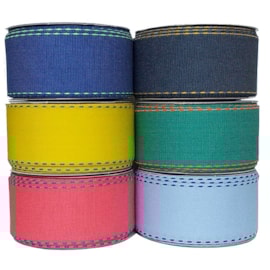 Fita jeans c/ pesponto larg: 38 mm  pç c/ 10 mts