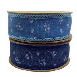 Fita jeans floral ref.452002 /452003 - 2.5 cm c/ 10 mts Fita jeans floral ref.452002 /452003 - 2.5 cm c/ 10 mts