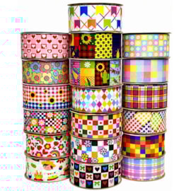 Fita jeans sinimbu estampa  festa junina ref. 1949/38 - 38 mm c/ 10 mts