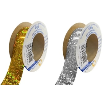 Fita metaloide holografica  20 mm c/ 50 mts  