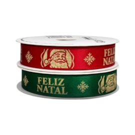 Fita progresso cetim estampa natal ref. ecf.03h - 15 mm c/ 10 mts