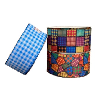 Fita  tafeta gitex  xadrez / festa junina - ref. 7800/9 - 38 mm - rl c/ 10 mts