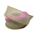 Fita uniart juta lurex ouro nas bordas  - 5 cm c/ 9.5 mts