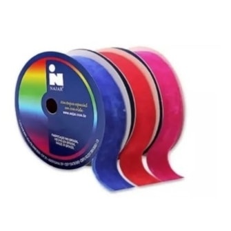 Fita veludo najar larg.:  25,00 mm pç c/ 10 mts